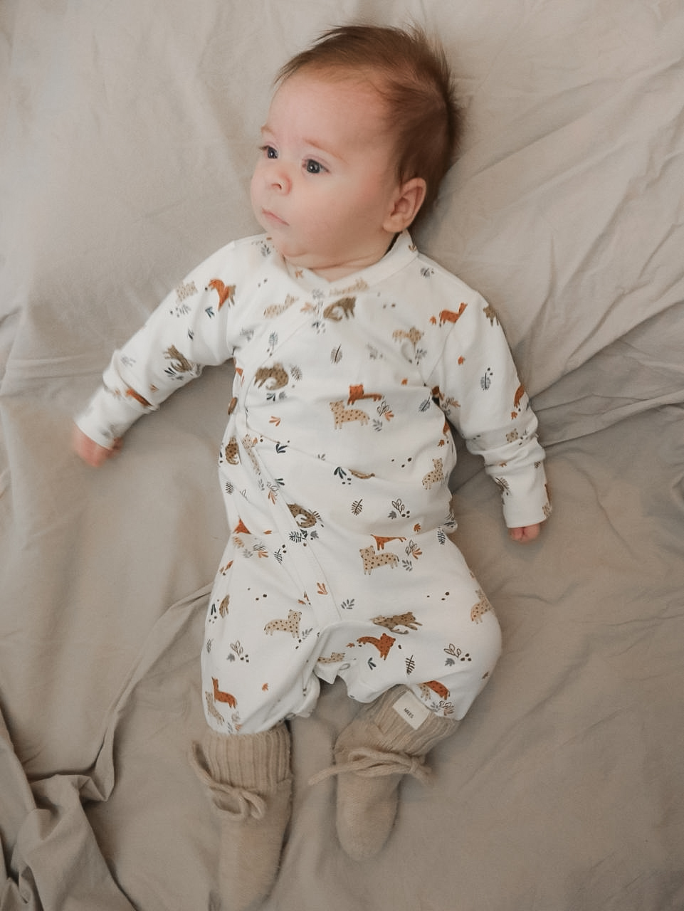 Baby boxpakje wit met cheetah print