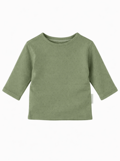 shirt lange mouw groen pointelle meisjes