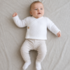 Broekje streep taupe (rib)