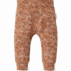 Baby broekje bruin met witte bloemen
