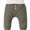 baby broekje groen wafel met houten knopen Baby broekje groen wafel met houten knopen