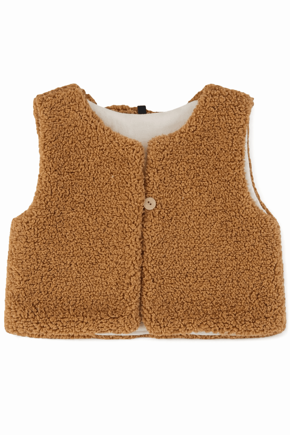 gilet teddy bruin effen Gilet bruin (teddy)