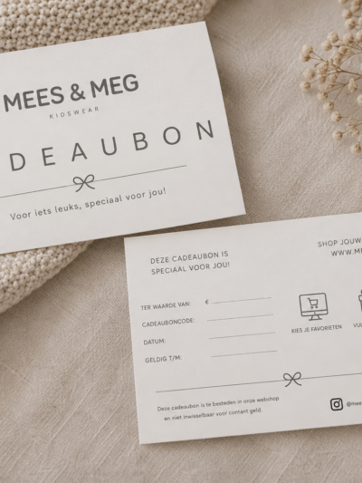 Cadeaubon Mees en Meg Cadeaubon Mees en Meg