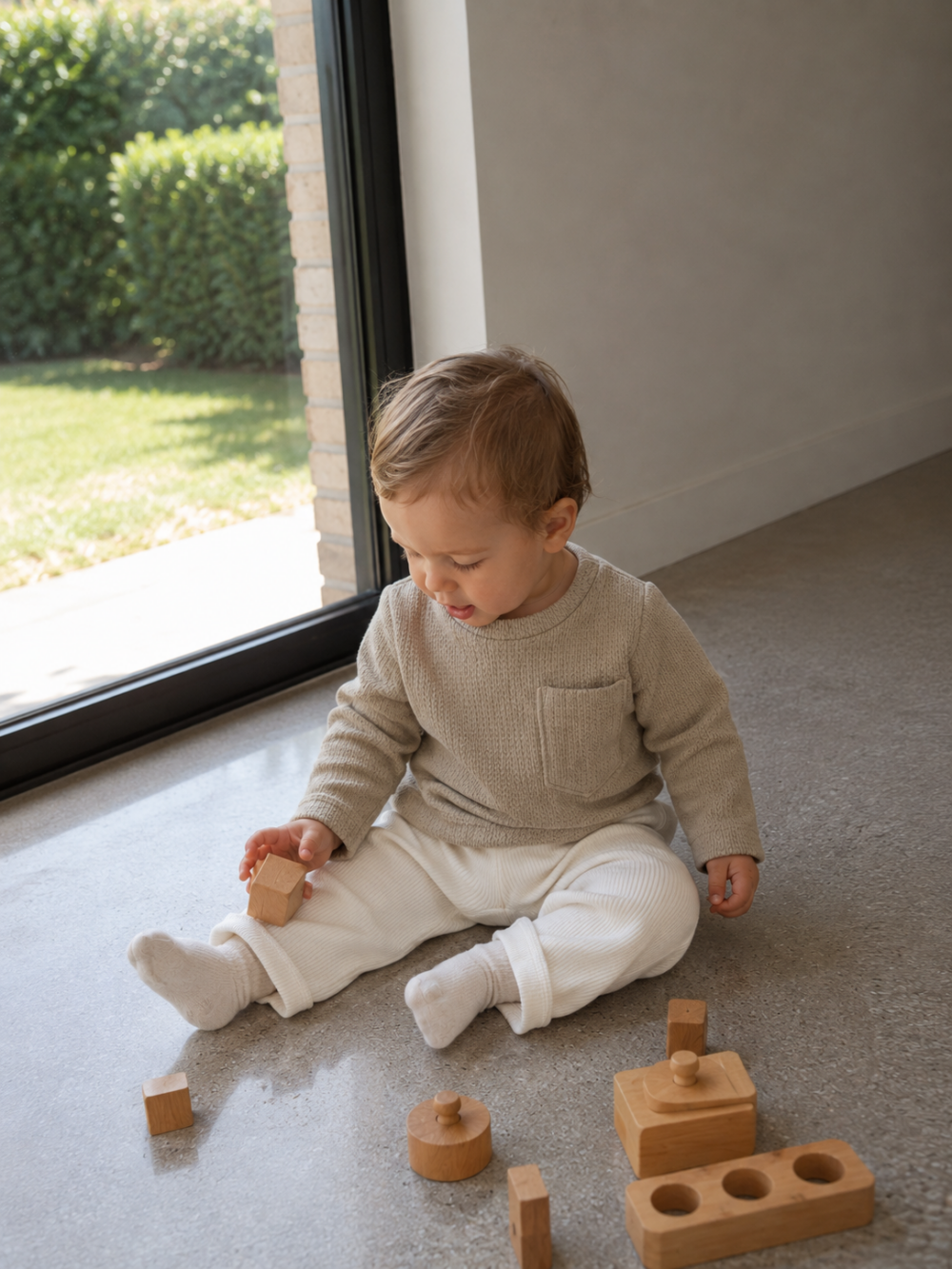Shirt lange mouw camel (mini cable)