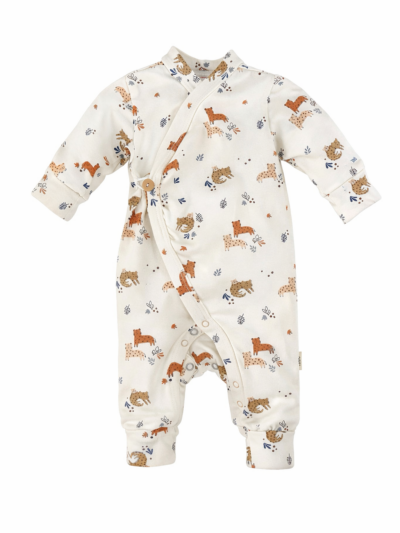 Baby boxpakje wit met cheetah print
