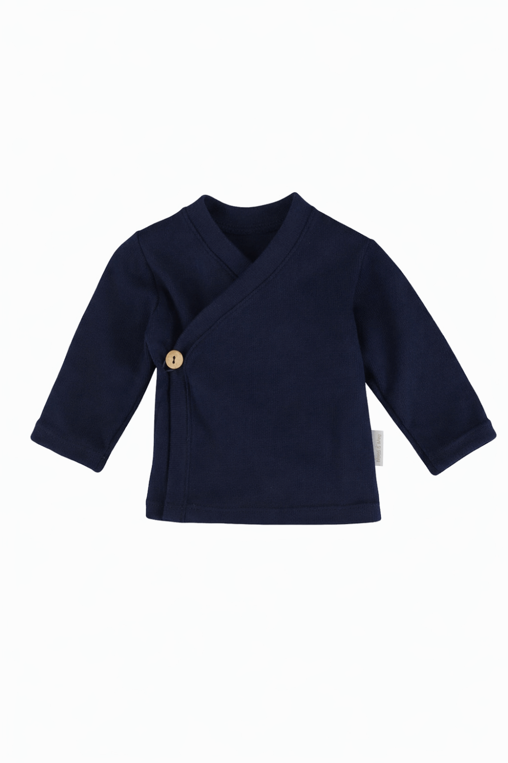 Baby overslagshirtje blauw (gebreid)