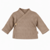 Baby overslagshirtje bruin rib