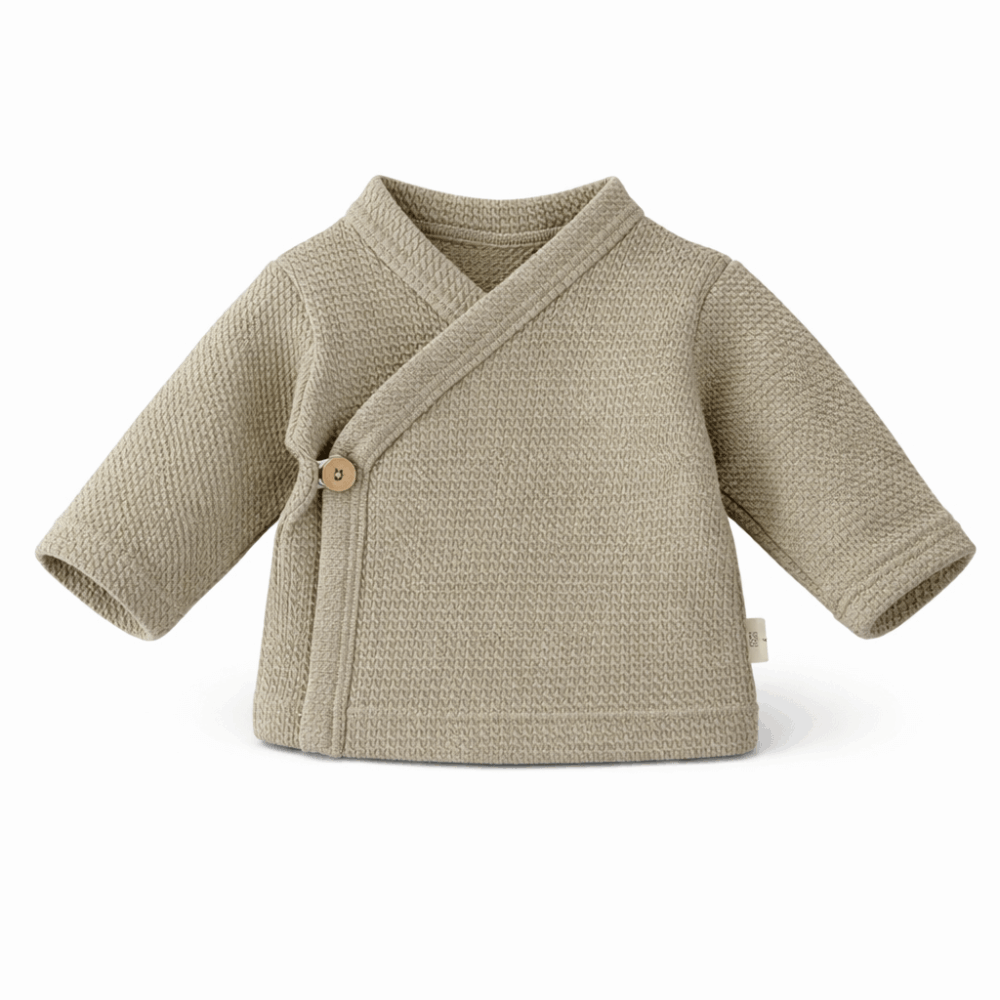 Baby overslagshirtje camel (mini cable) Baby overslagshirtje camel (mini cable)
