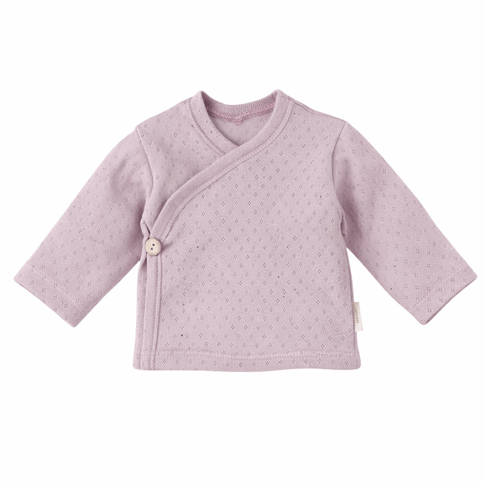 Baby overslagshirtje roze (pointelle)
