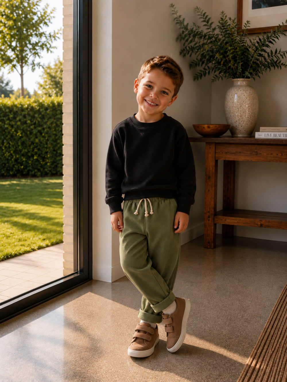 Chino groen (stretch rib) Chino groen (stretch rib)