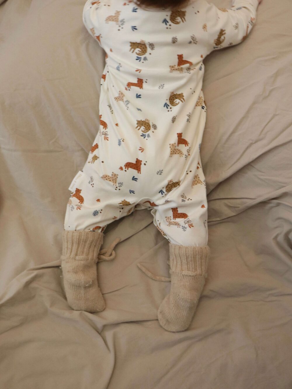 Baby boxpakje wit met cheetah print