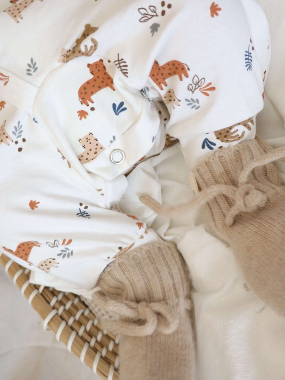 Baby boxpakje wit met cheetah print