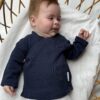 Baby overslagshirtje blauw (gebreid)