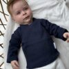 Baby overslagshirtje blauw (gebreid)