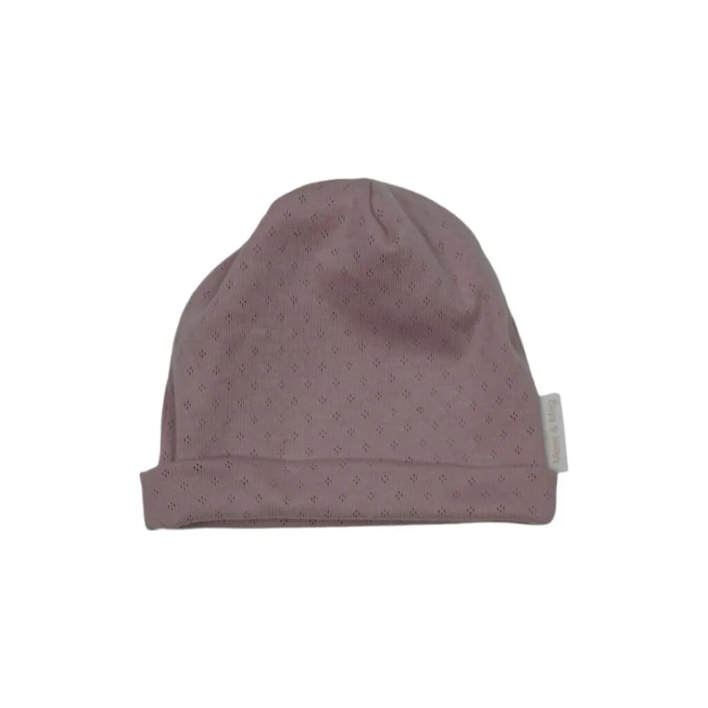 Baby mutsje roze pointelle