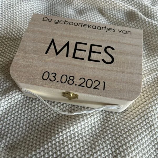 Herinneringenkoffertje Geboortekaartjes