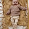 Baby overslagshirtje bruin rib