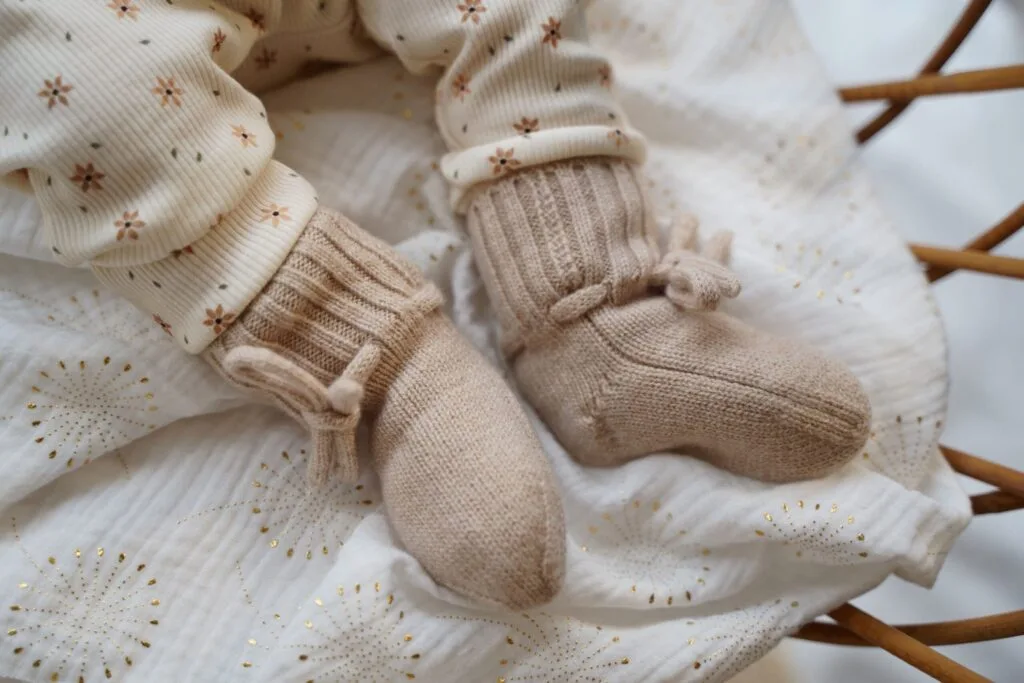 Merinowol slofjes Babyslofjes | merinowol zand
