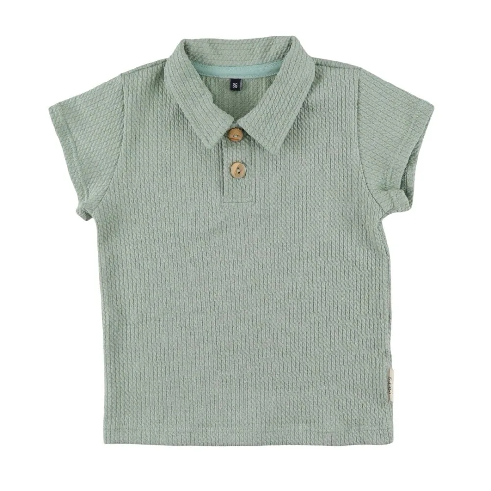 Polo | korte mouw dusty groen (mini cable)