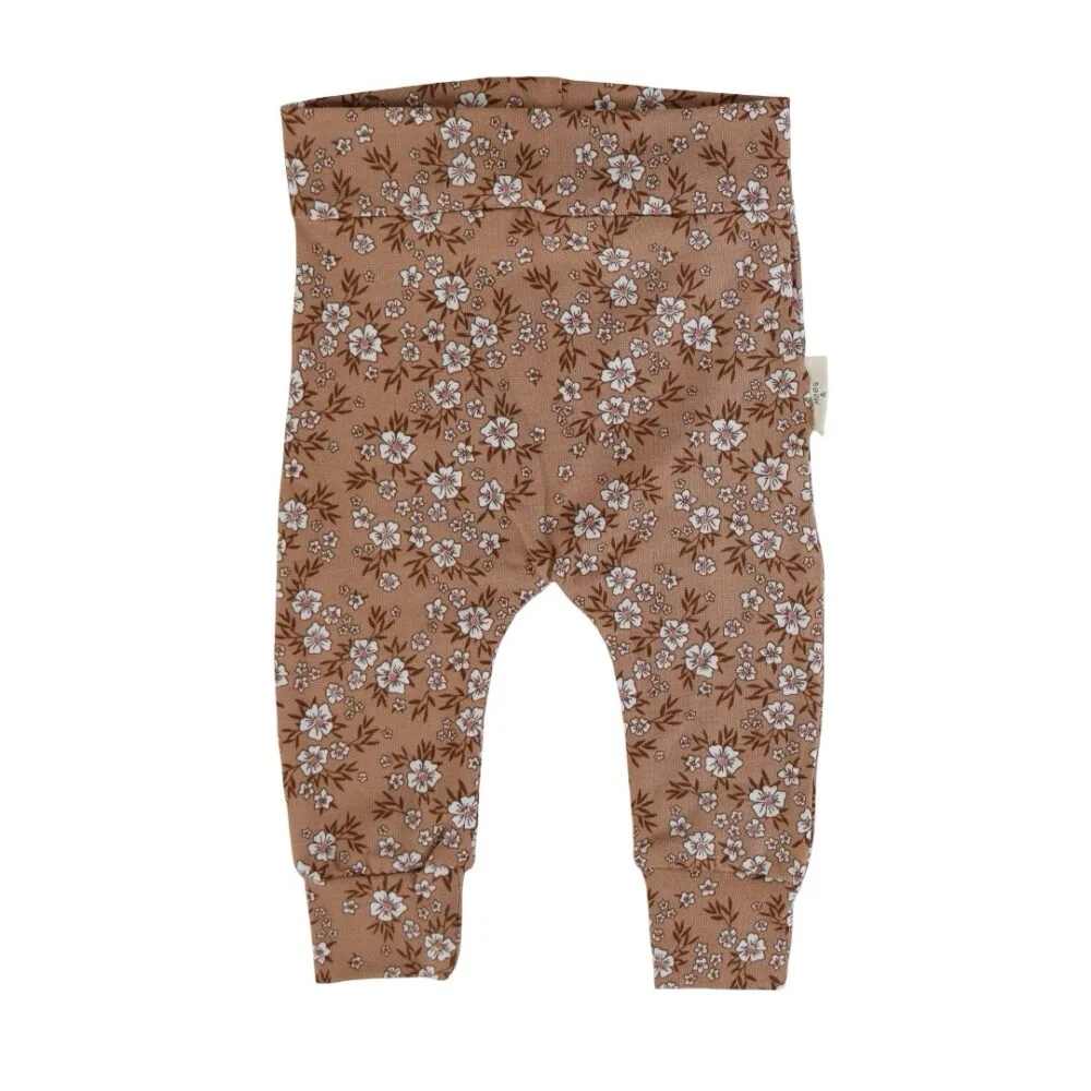 Broekje | bloemen bruin