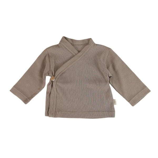 Overslagshirtje | bruin (rib)