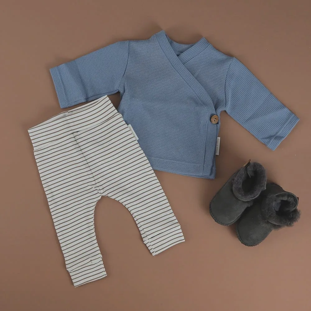 Overslagshirtje | blauw (wafel)