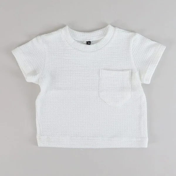 Shirt korte mouw mini cable ecru
