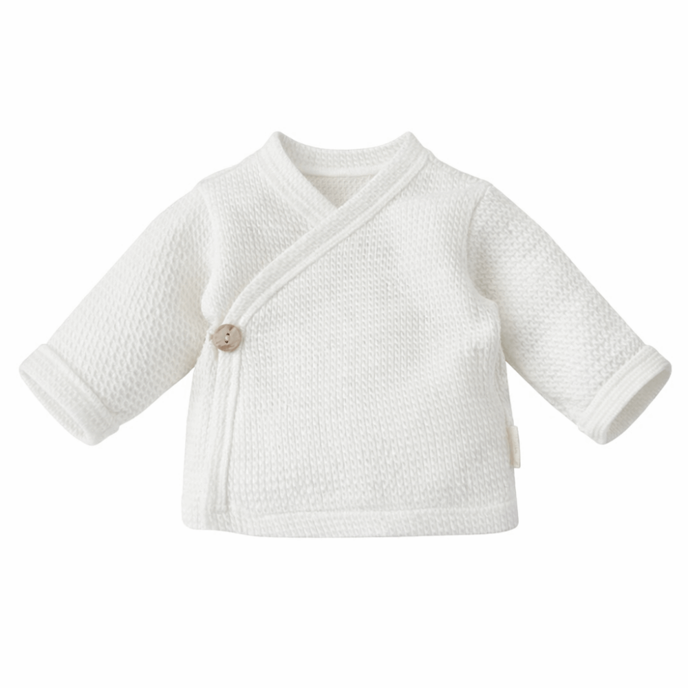Overslagshirtje ecru (mini cable) Baby overslagshirtje ecru (mini cable)