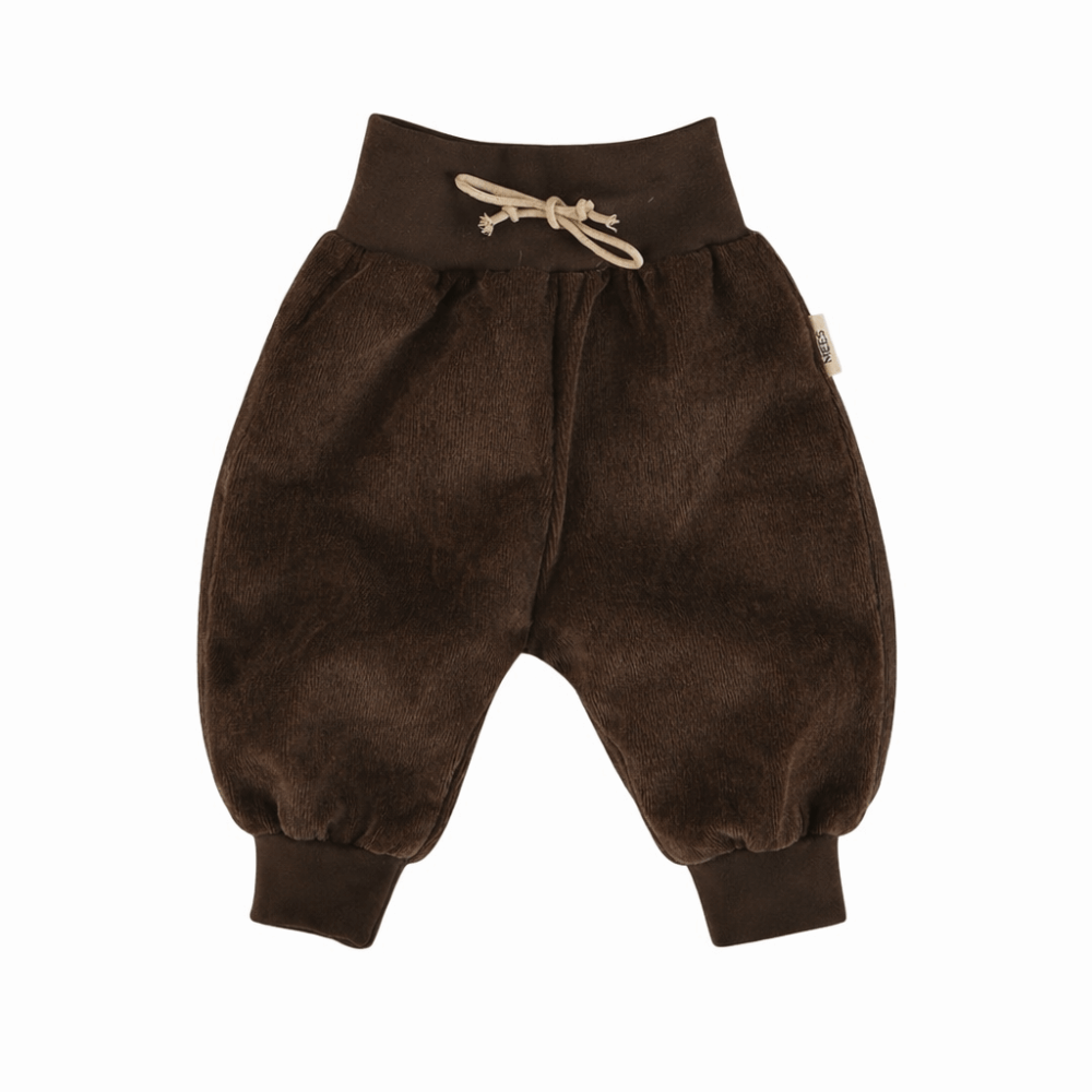 Broekje baggy donkerbruin (rib)