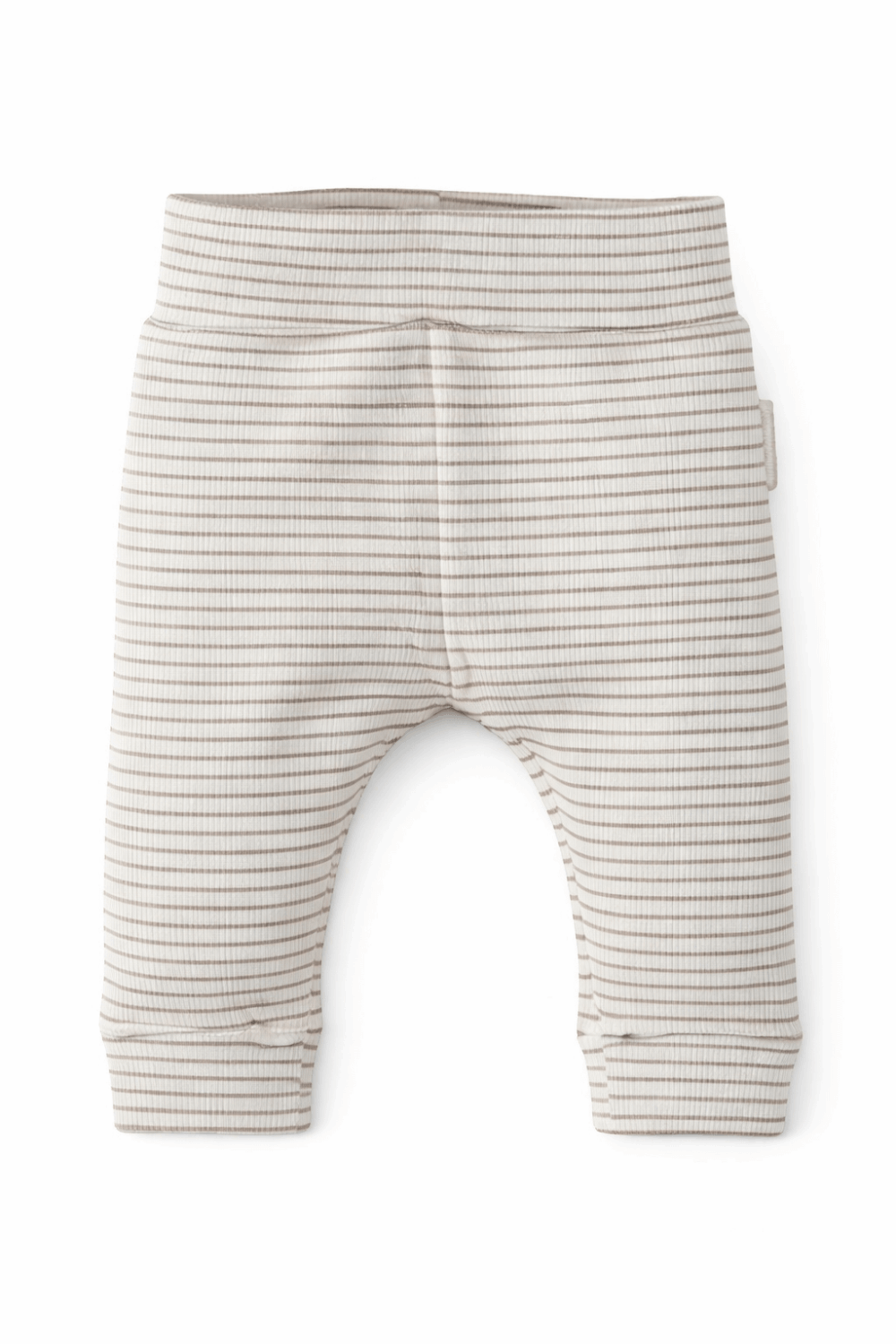 baby broekje streep taupe rib jersey katoen