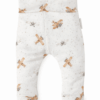 Vliegtuig opdruk baby broekje baby Broekje ecru met camel kleurige vliegtuigen jersey katoen