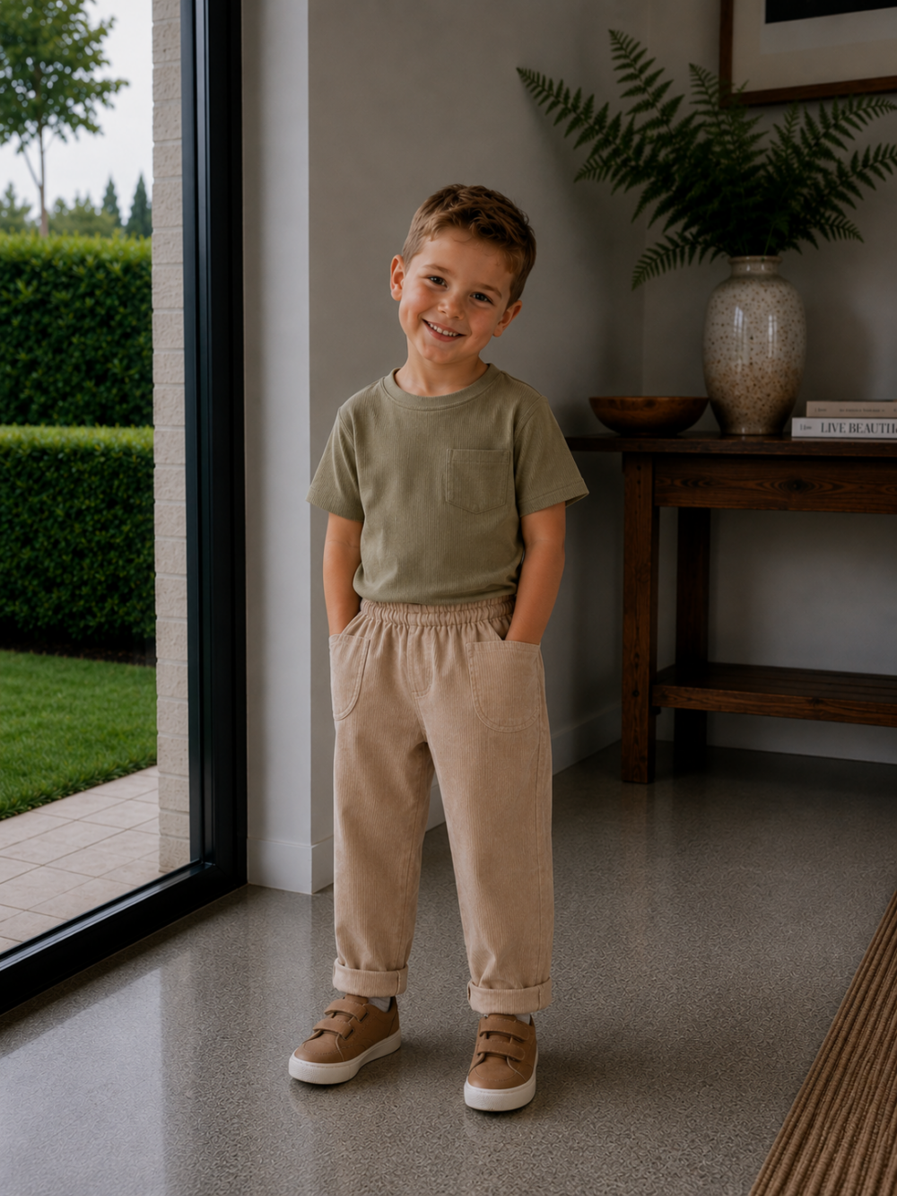 Chino bruin met zak (corduroy) Chino bruin met zak (corduroy)