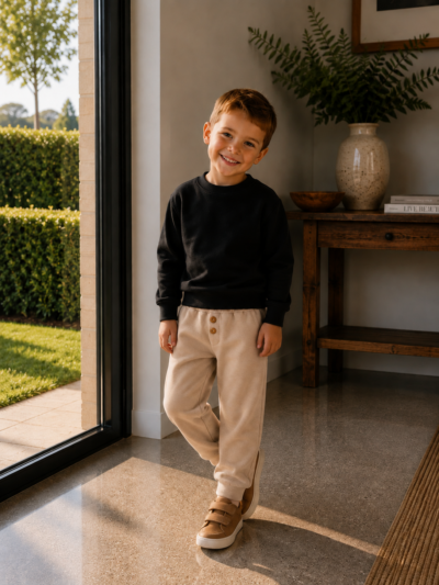 Taupe chino met knopen