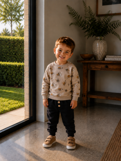 Zwarte chino met knopen
