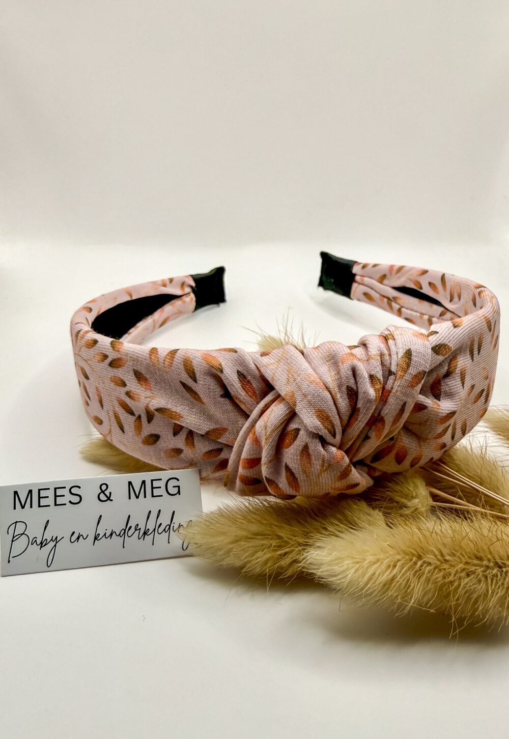 MEES & MEG x Studio Frommie | Diadeem knoop haarband – Pink Leaf