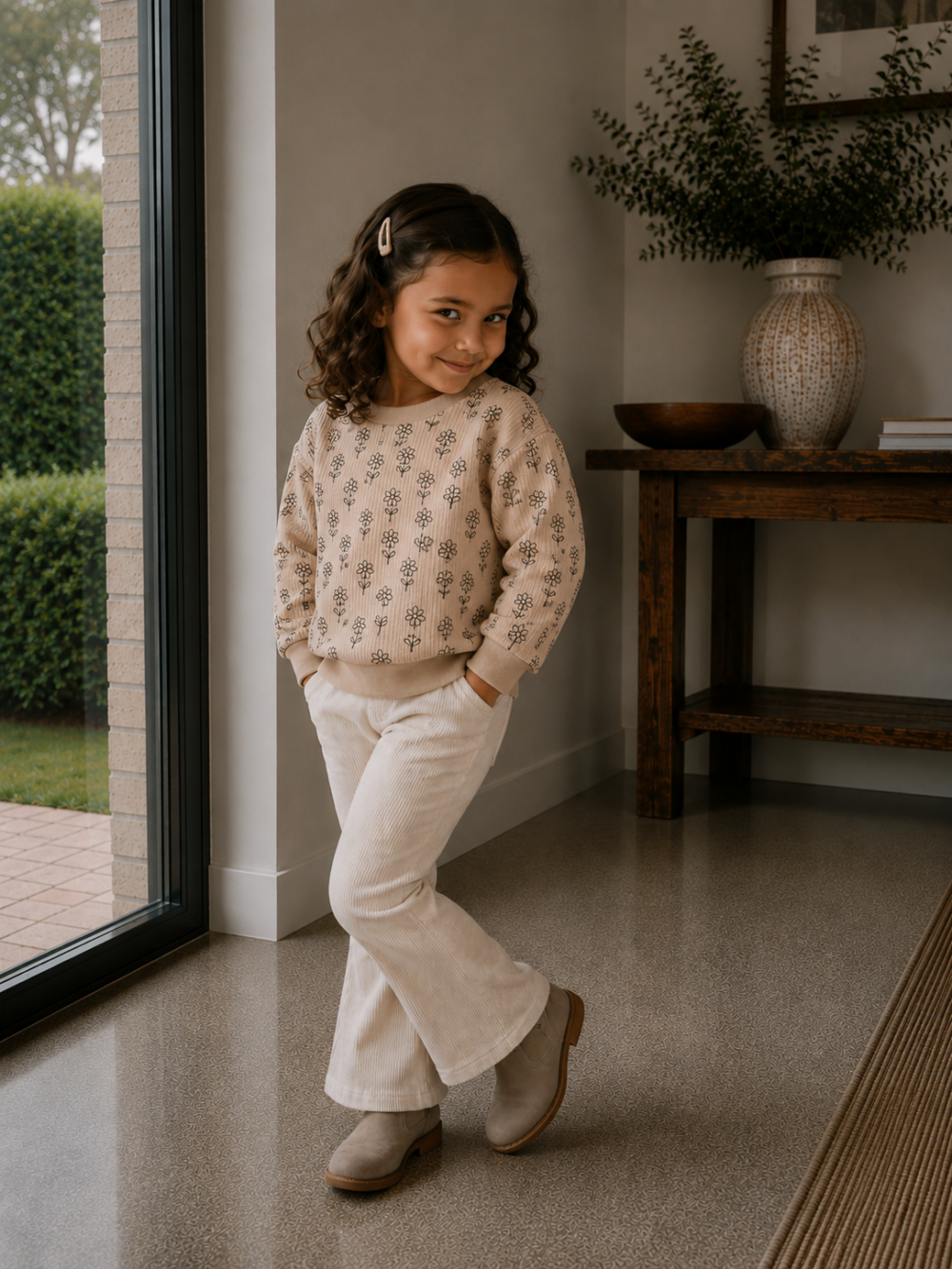 Sweater bloemen (rib) Sweater bloemen (rib)