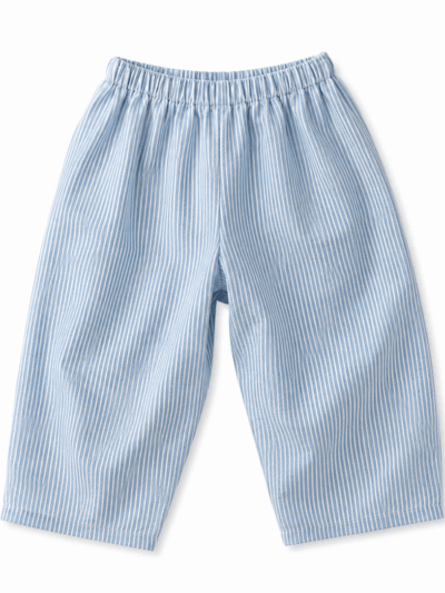 Barrel broek denim gestreept wit