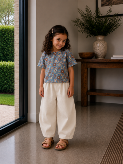 Barrel broek denim roomwit Barrel broek denim roomwit