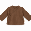 Overslagshirtje bruin brede rib