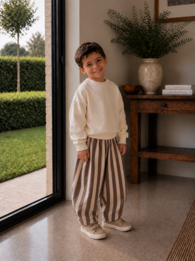 Barrel broek bruin gestreept