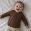 Overslagshirtje bruin brede rib