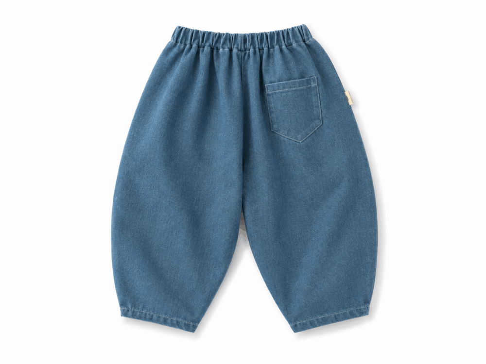 Barrel denim blauw met achterzak