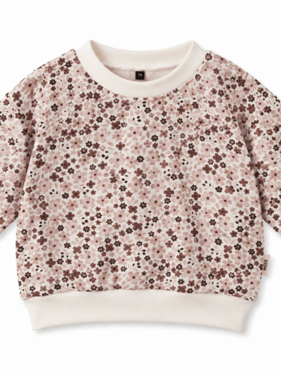 Sweater bloemen bruin