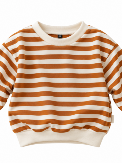 Oversized sweater roestbruin gestreept