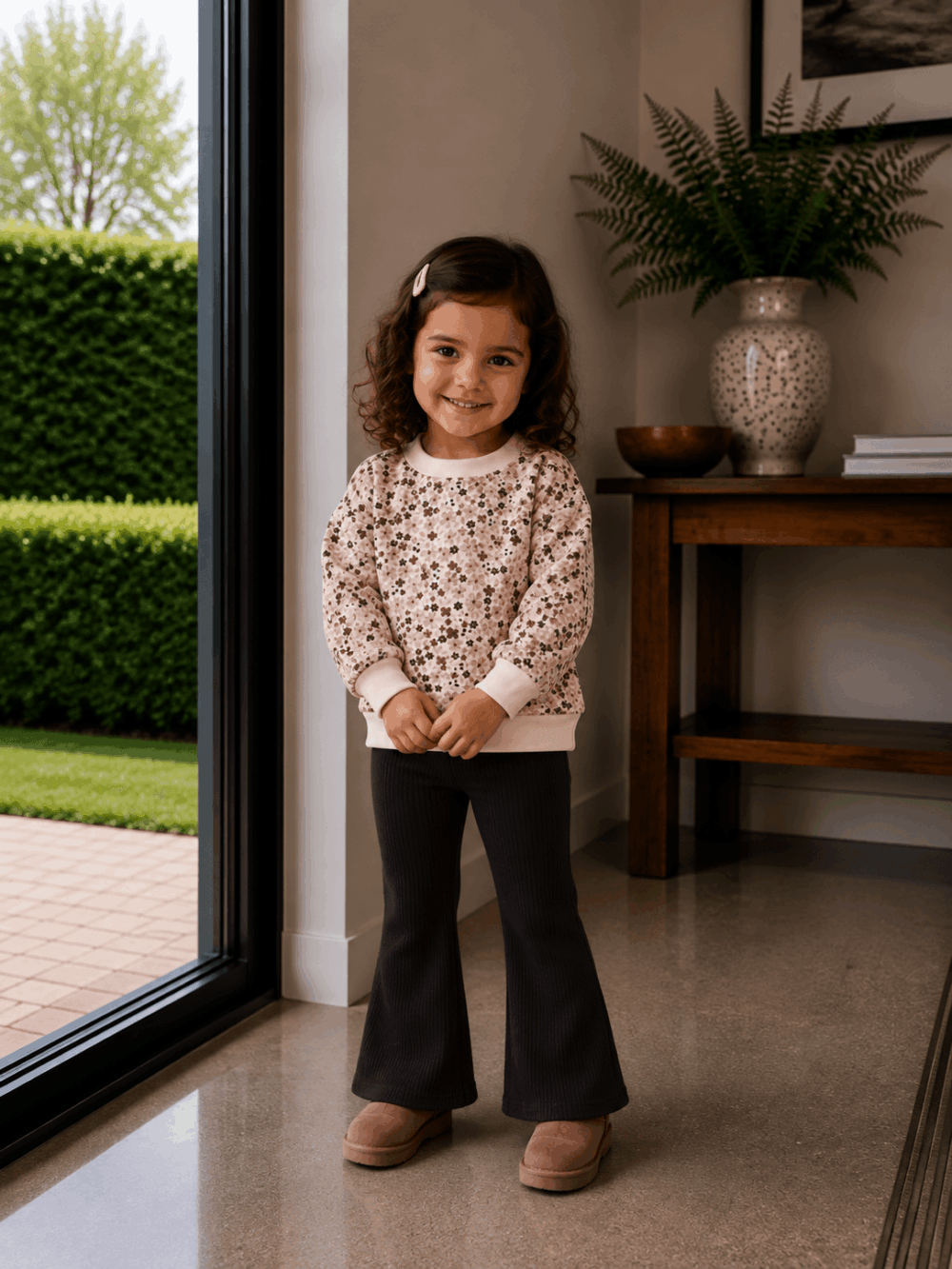 Sweater bloemen bruin Sweater bloemen bruin