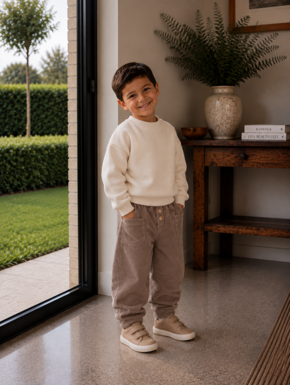 Chino donkerbruin corduroy