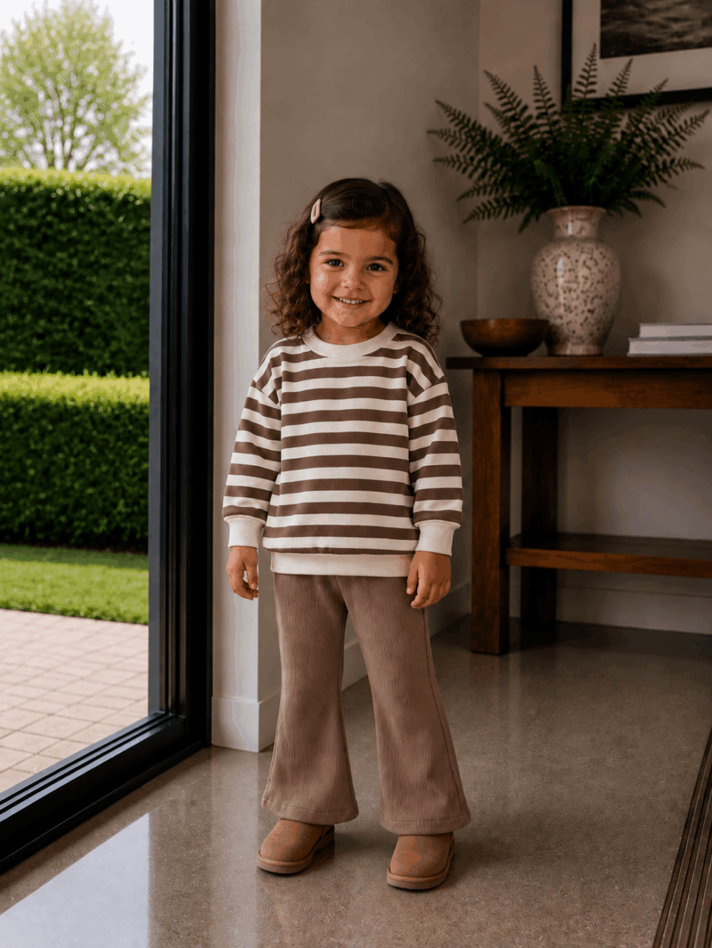 Flared broek bruin