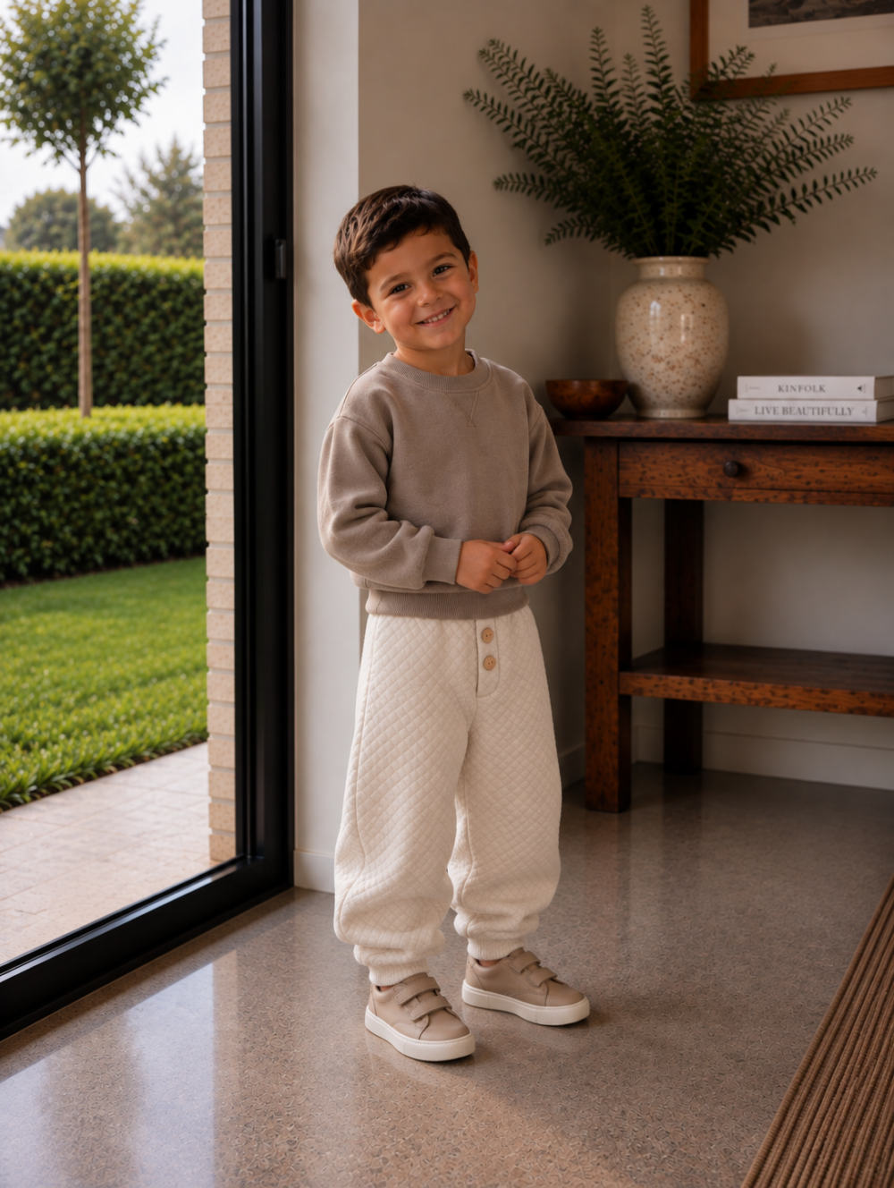 Jogger beige ruit Jogger beige ruit