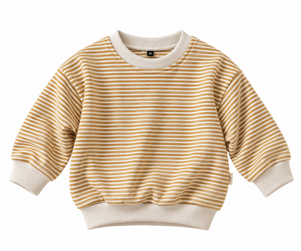 Velvet sweater geel gestreept