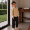 Velvet sweater geel gestreept